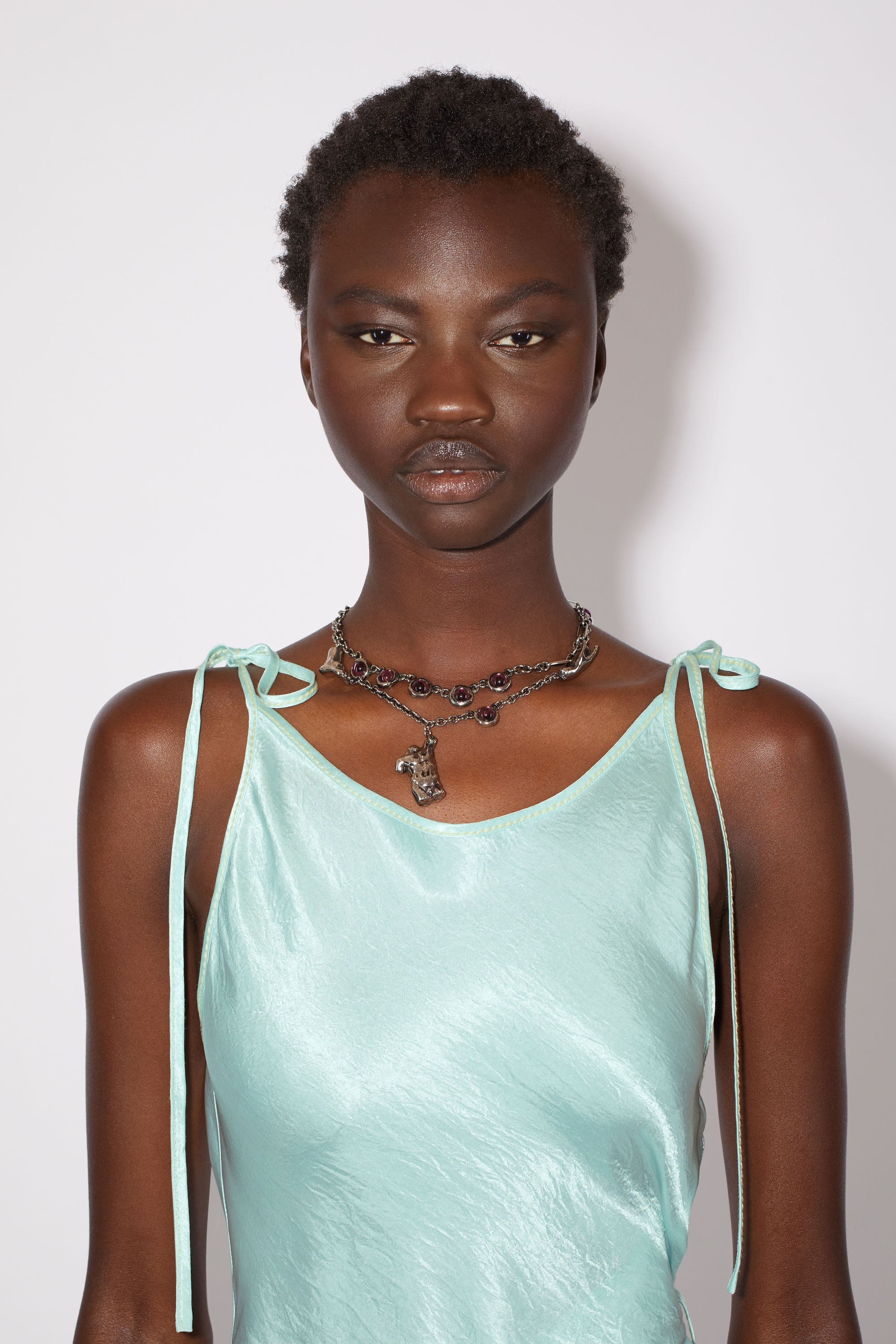 Satin wrap dress - Spearmint green - 5