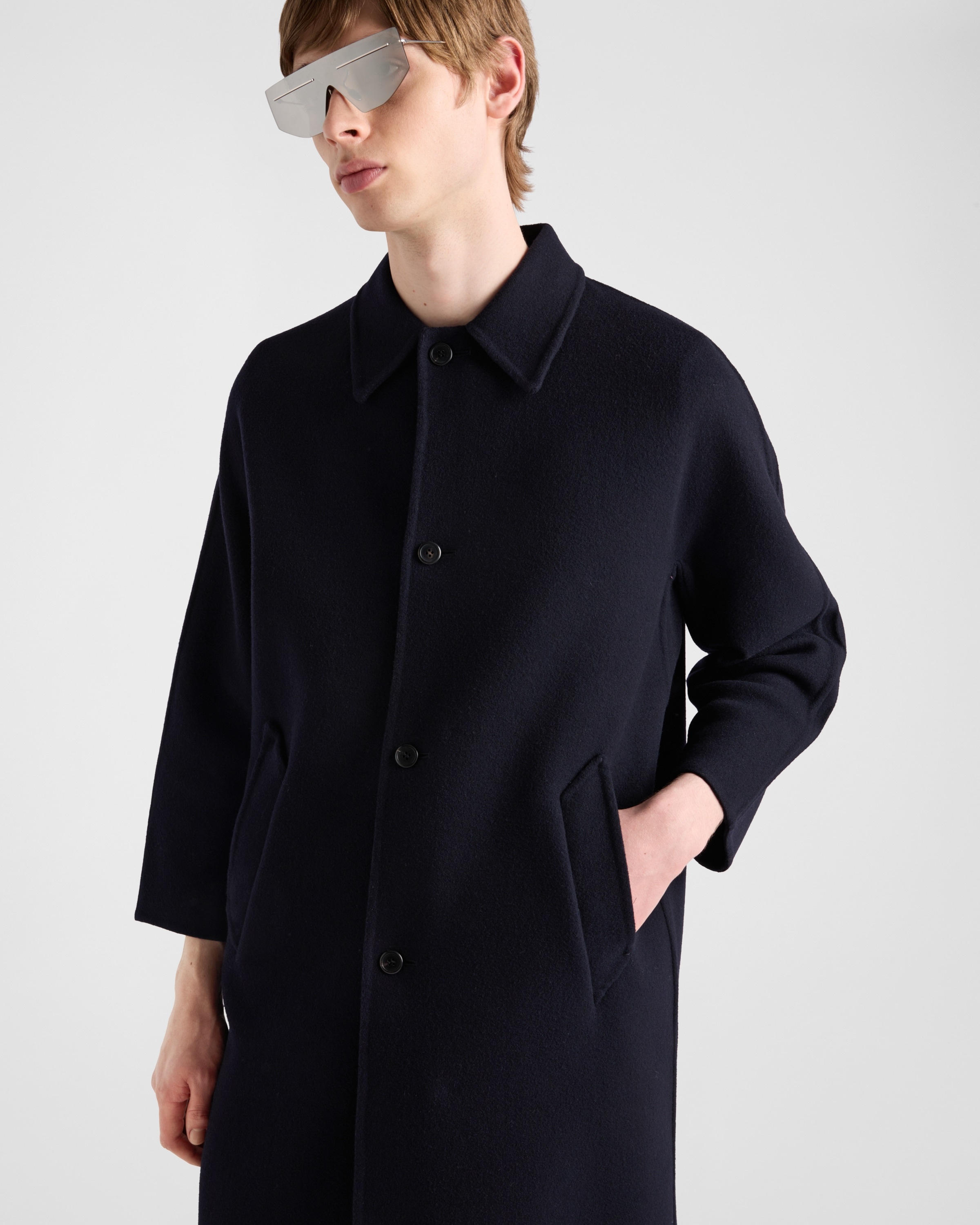 Single-breasted cashmere and wool coat - 3