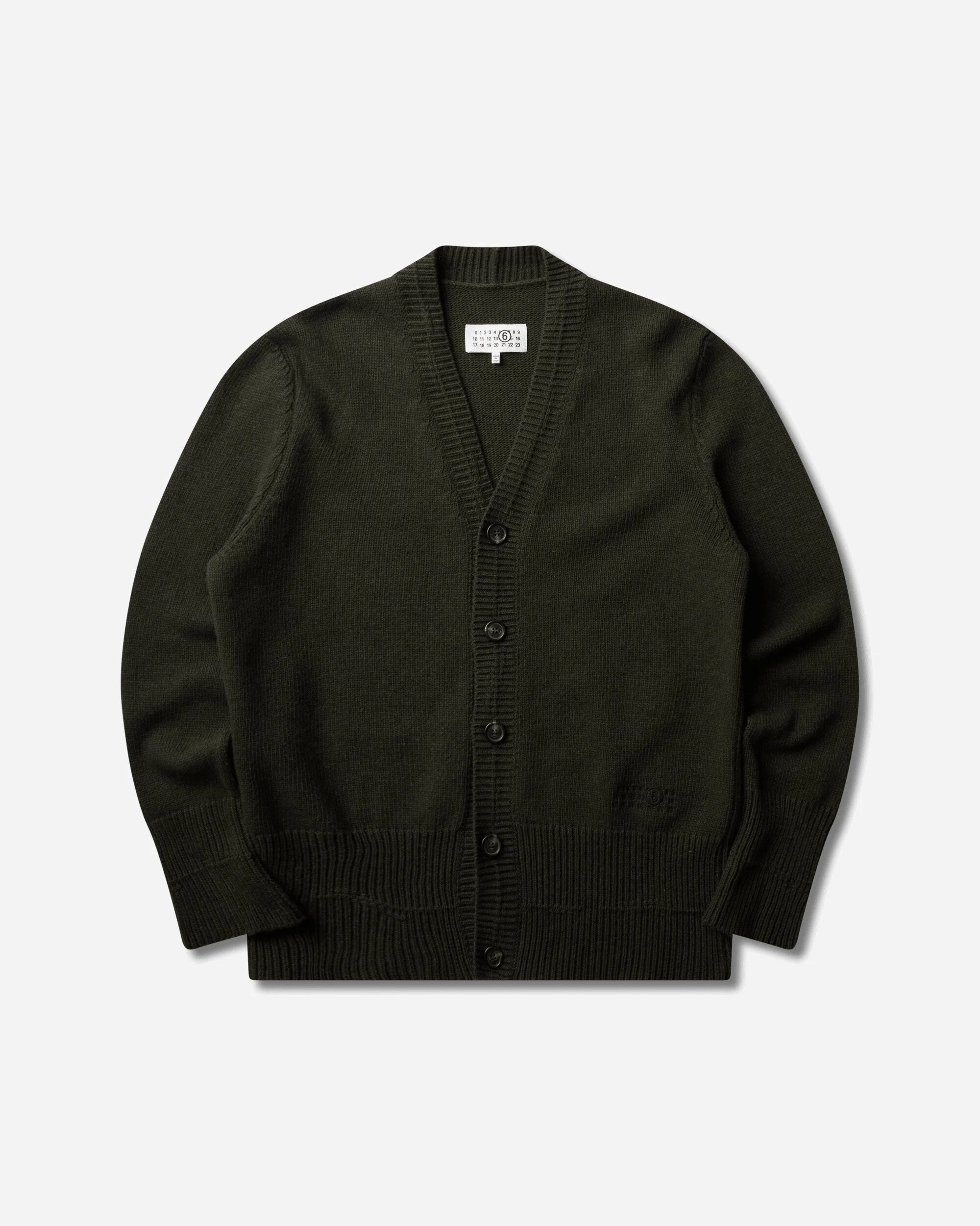 Men's Wool V-Neck Cardigan Khaki - 1