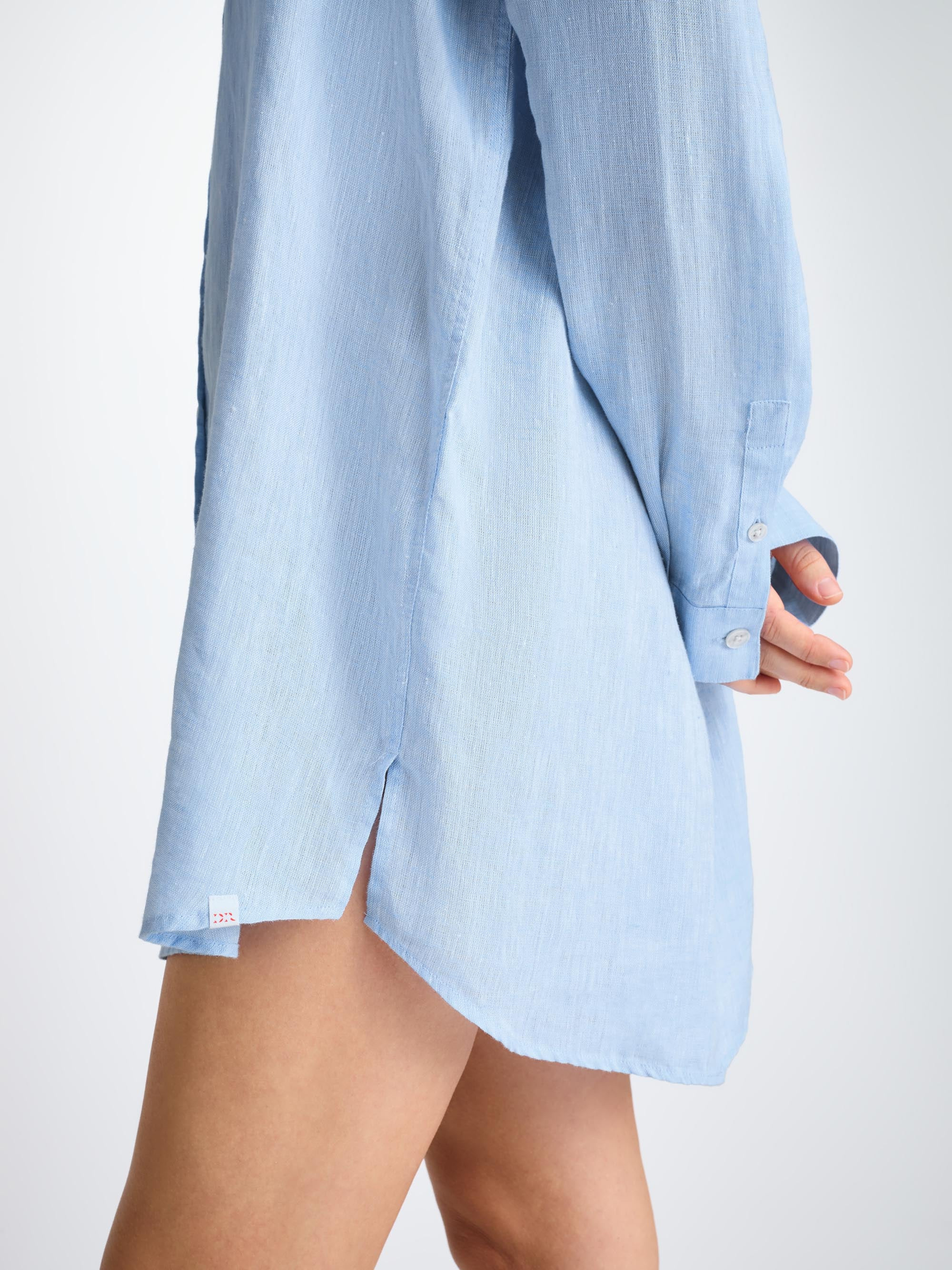 Women's Shirt Sicily Linen Sky Blue - 7