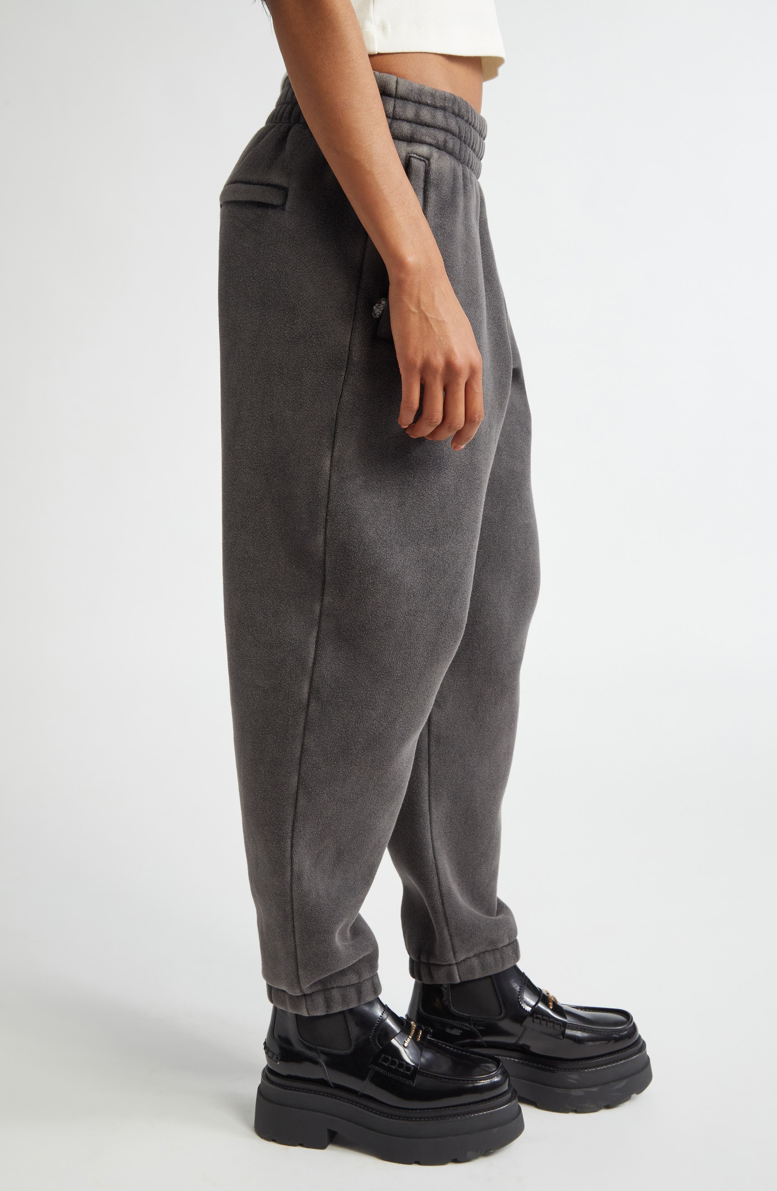 Alexander Wang Logo Graphic Sweatpants in Faded Black at Nordstrom - 4