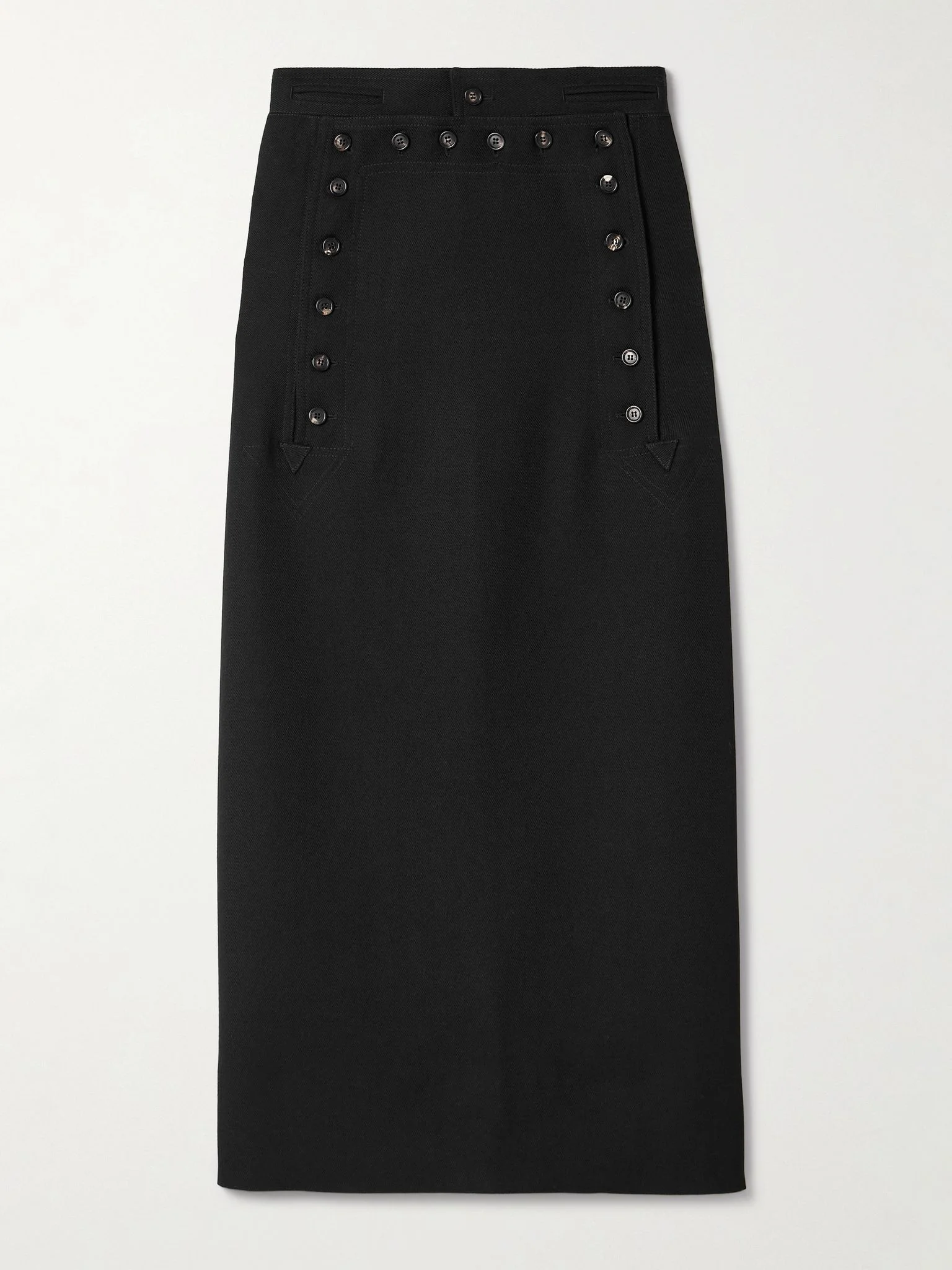 Wool-twill maxi skirt Black - 1