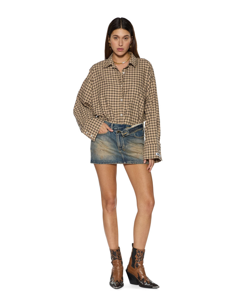 ASTRA LS SHIRT TAN PLAID 1