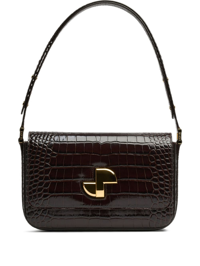 crocodile-embossed shoulder bag 1