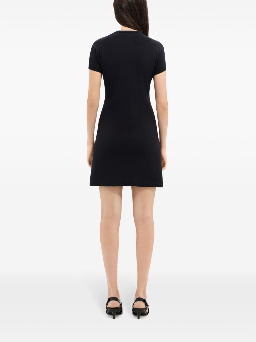 contrast-frame cotton mini dress - 4
