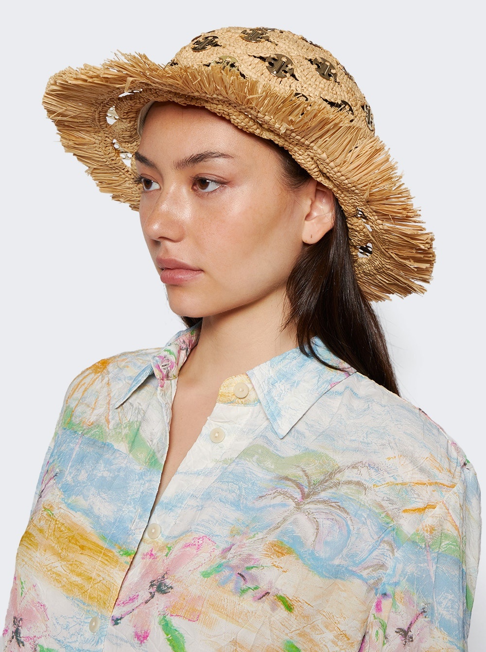 Raphia Bob Hat Natural And Light Gold - 3