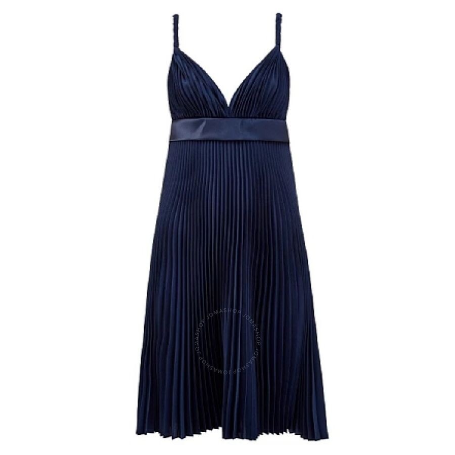 Burberry Ladies Ink Blue Empire-Line Pleated Dress - 2