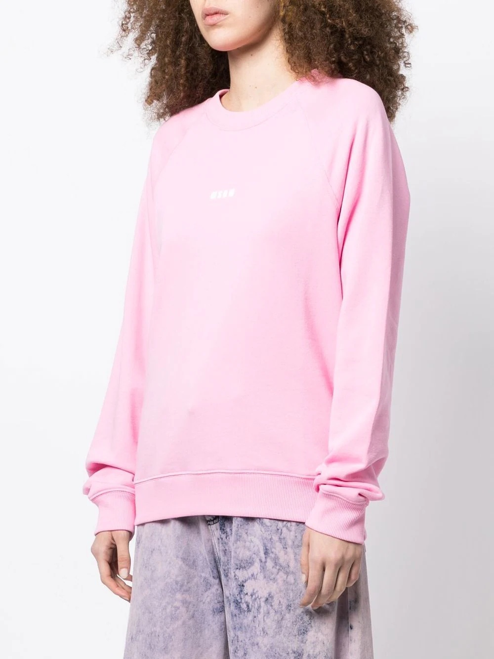 logo-print crew neck sweatshirt - 3