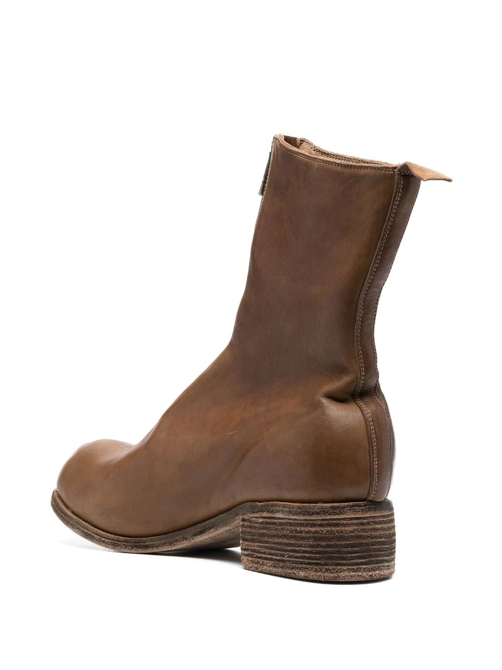 front-zip round-toe boots - 3