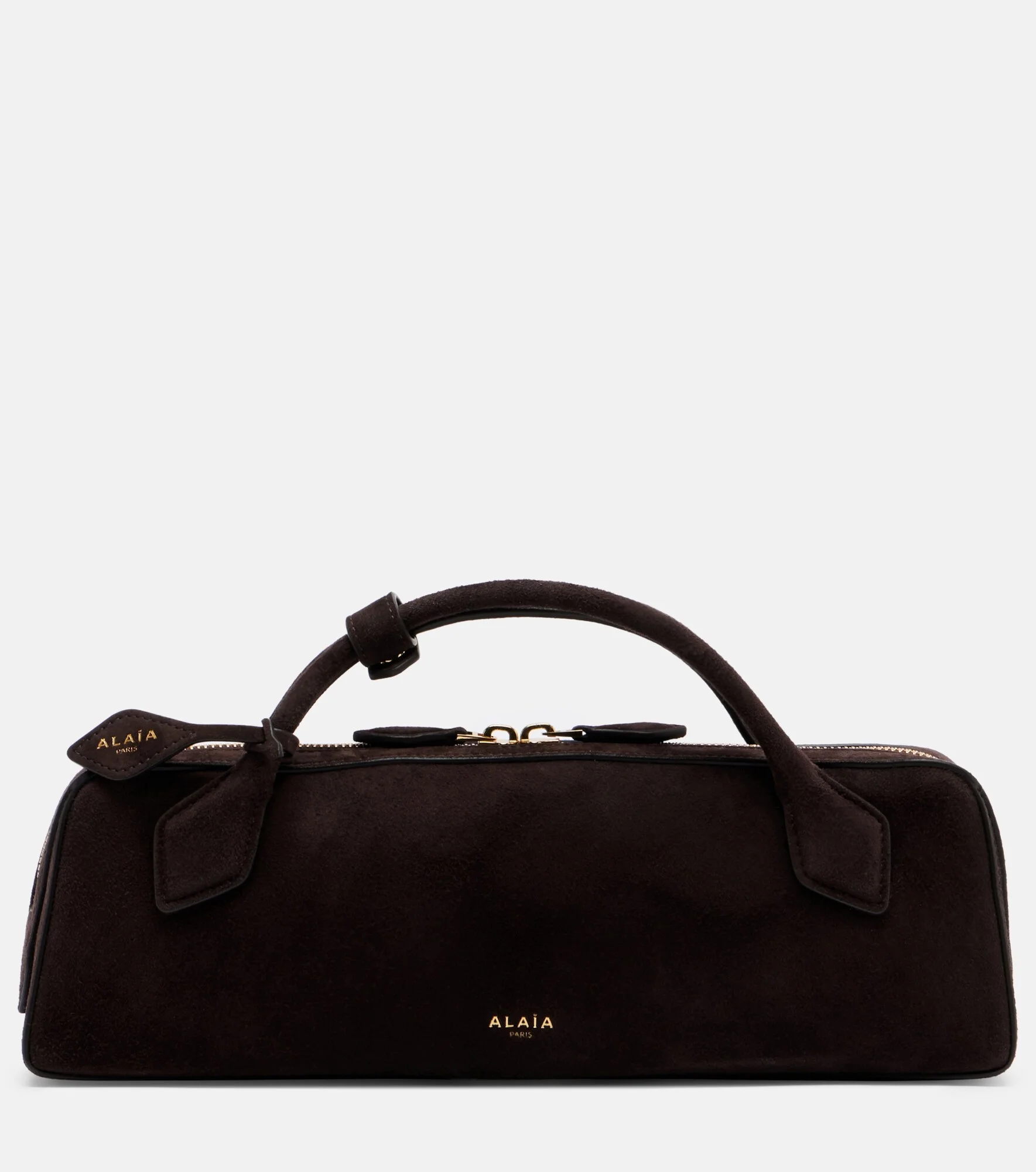 Le Teckel Small suede top-handle bag - 1