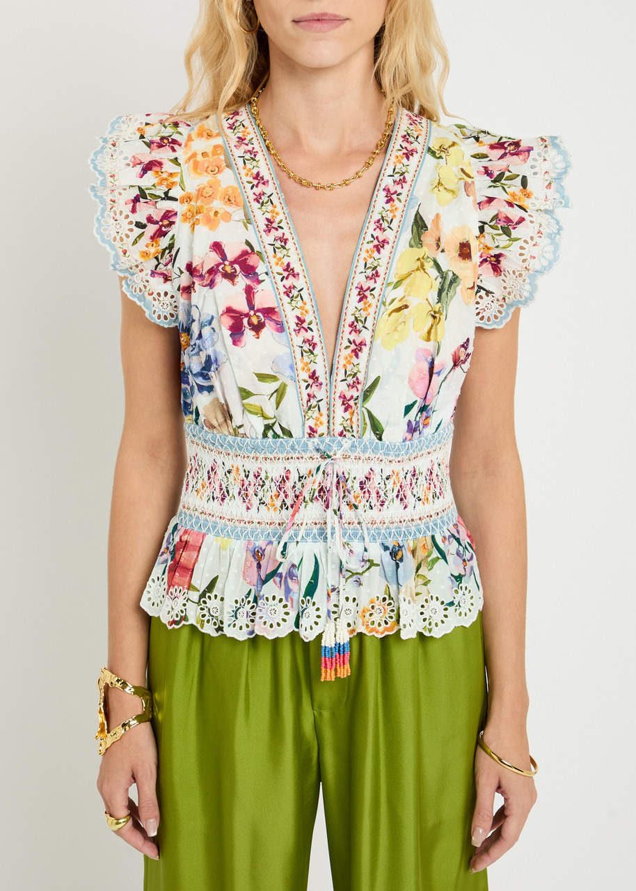 Farm Rio Greek Garden Floral-printed Cotton Blouse - 2