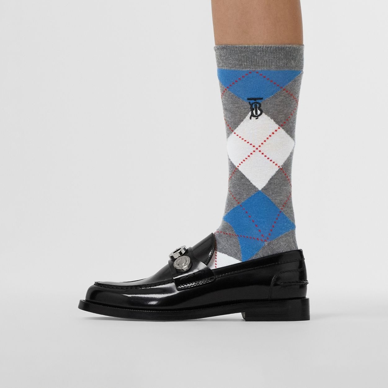 Argyle Intarsia Cotton Cashmere Blend Socks - 5