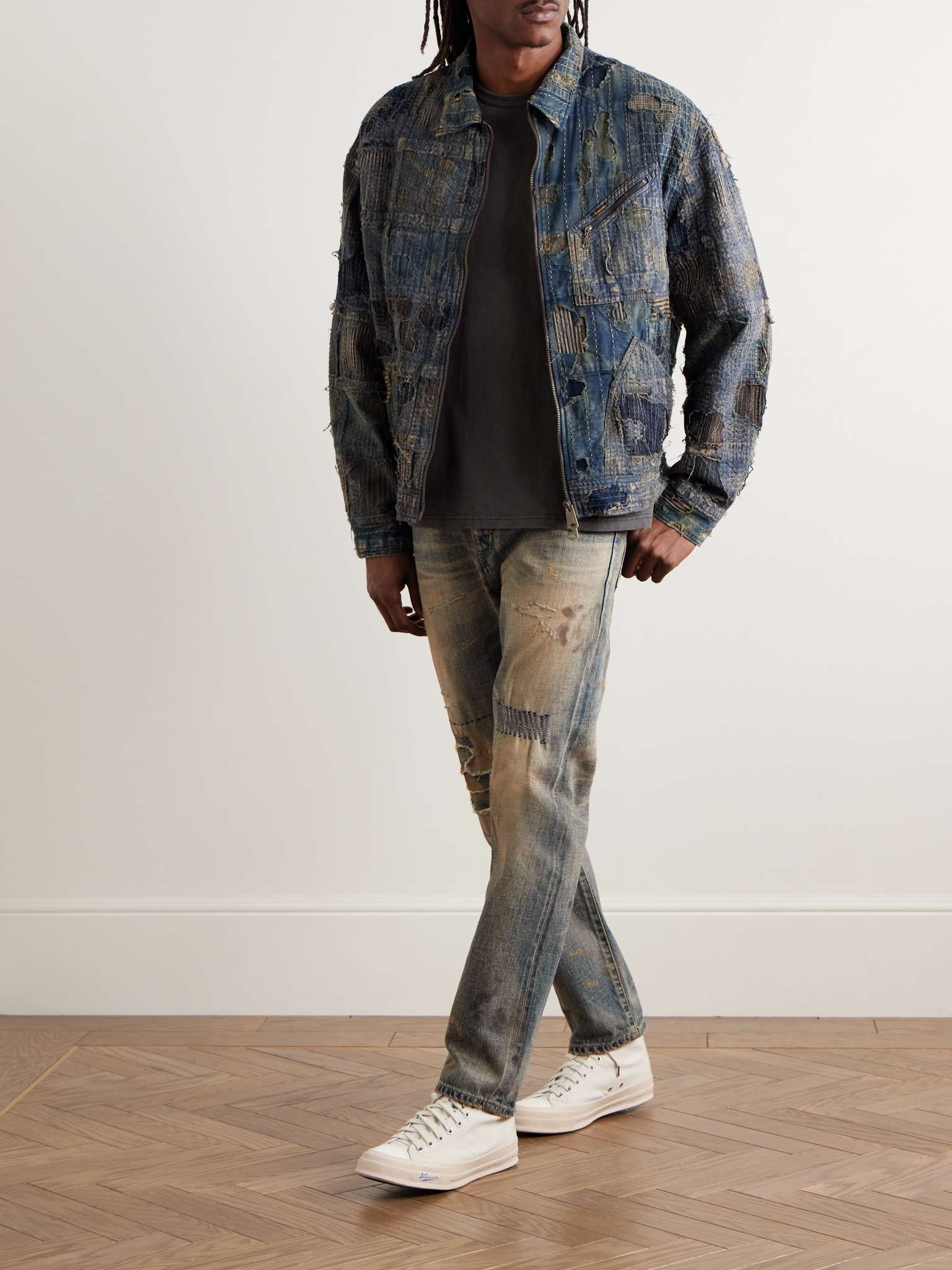 Savage Slim-Fit Straight-Leg Distressed Selvedge Jeans - 2