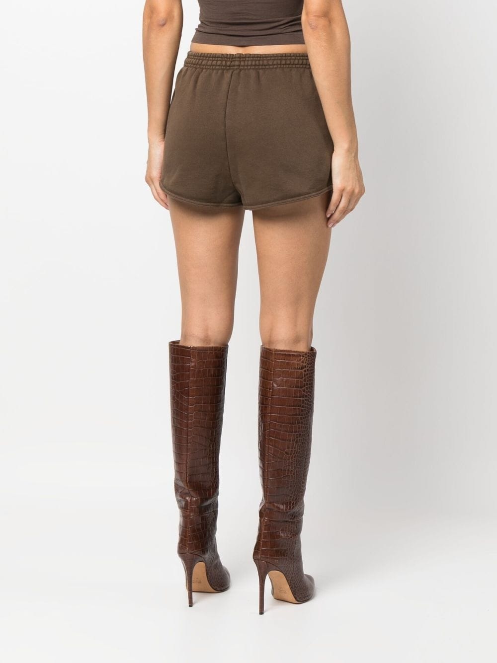 washed elasticated-waistband shorts - 4