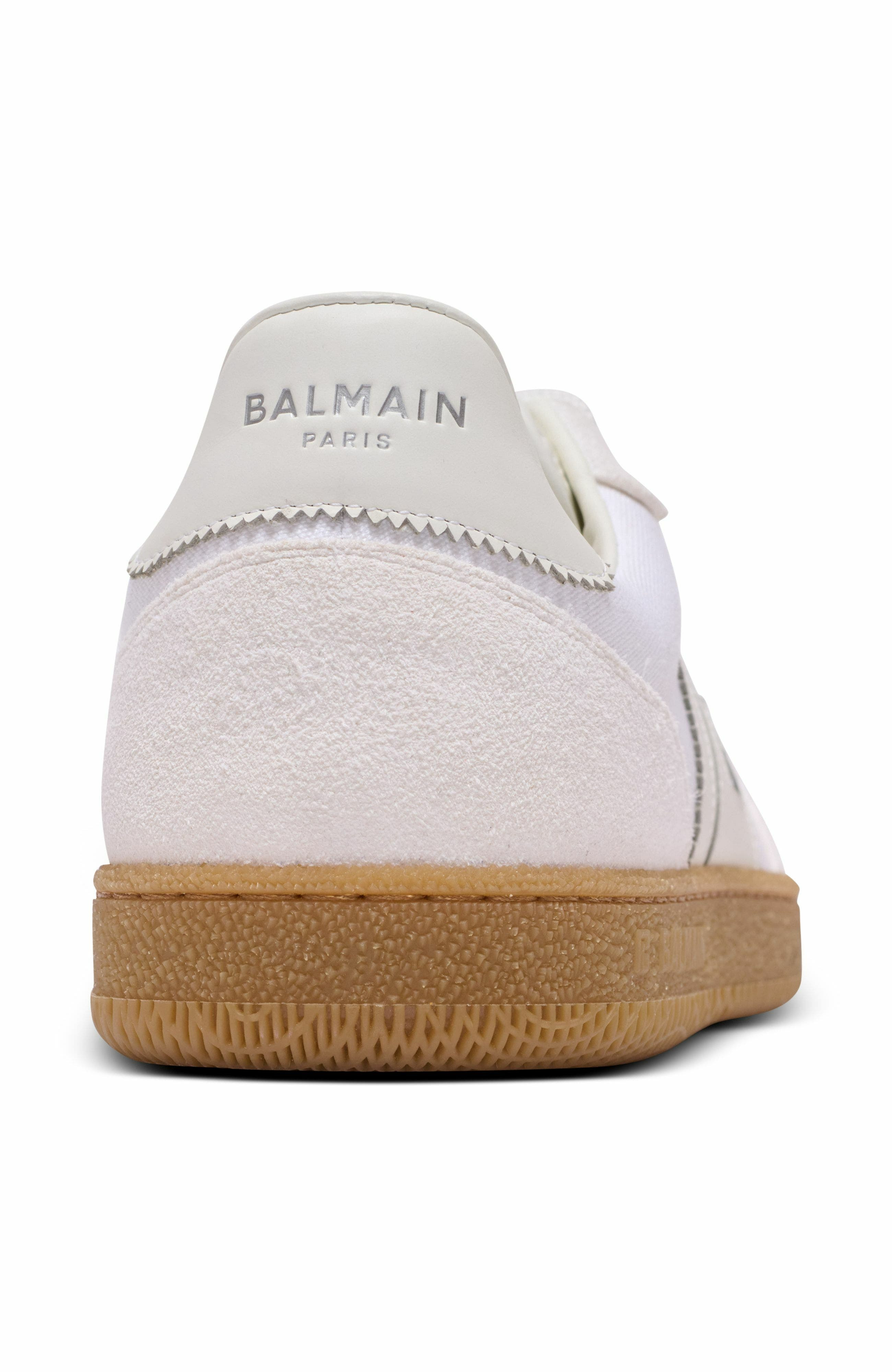 Leather and canvas Balmain Swan trainers in White at Nordstrom - 9