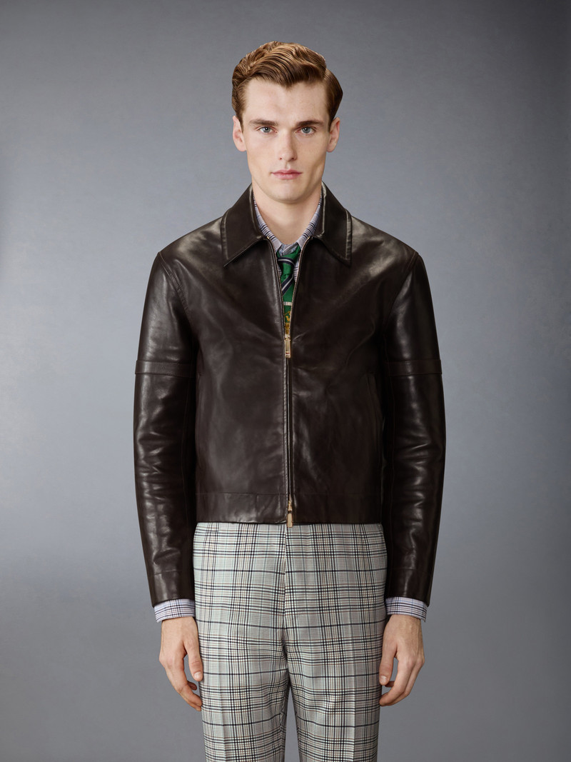 Thom Browne VITELLO BENEK BUFFALO ARMBAND JACKET outlook