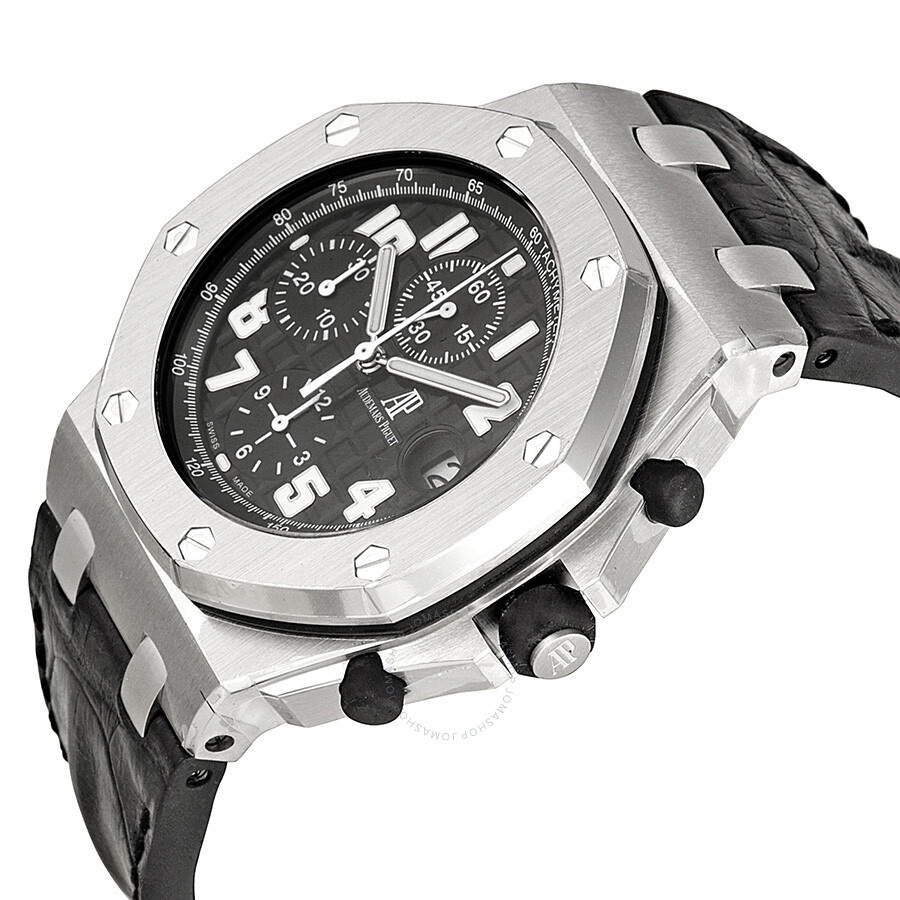 Pre-owned Audemars Piguet Royal Oak Offshore Chronograph Black (Tapestry Waffle design) Dial Men's W - 2