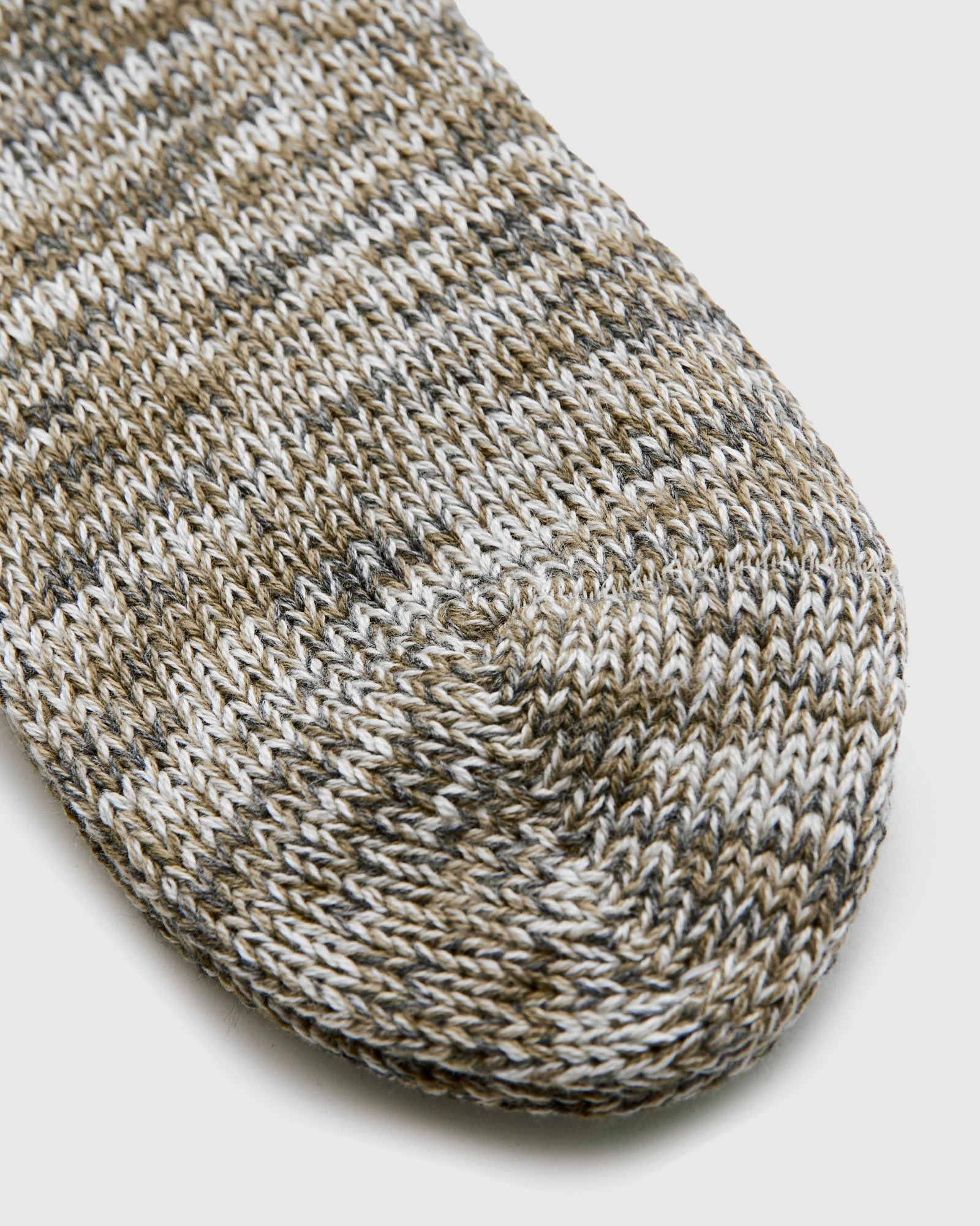 Melange Crew Sock in Lichen - 3
