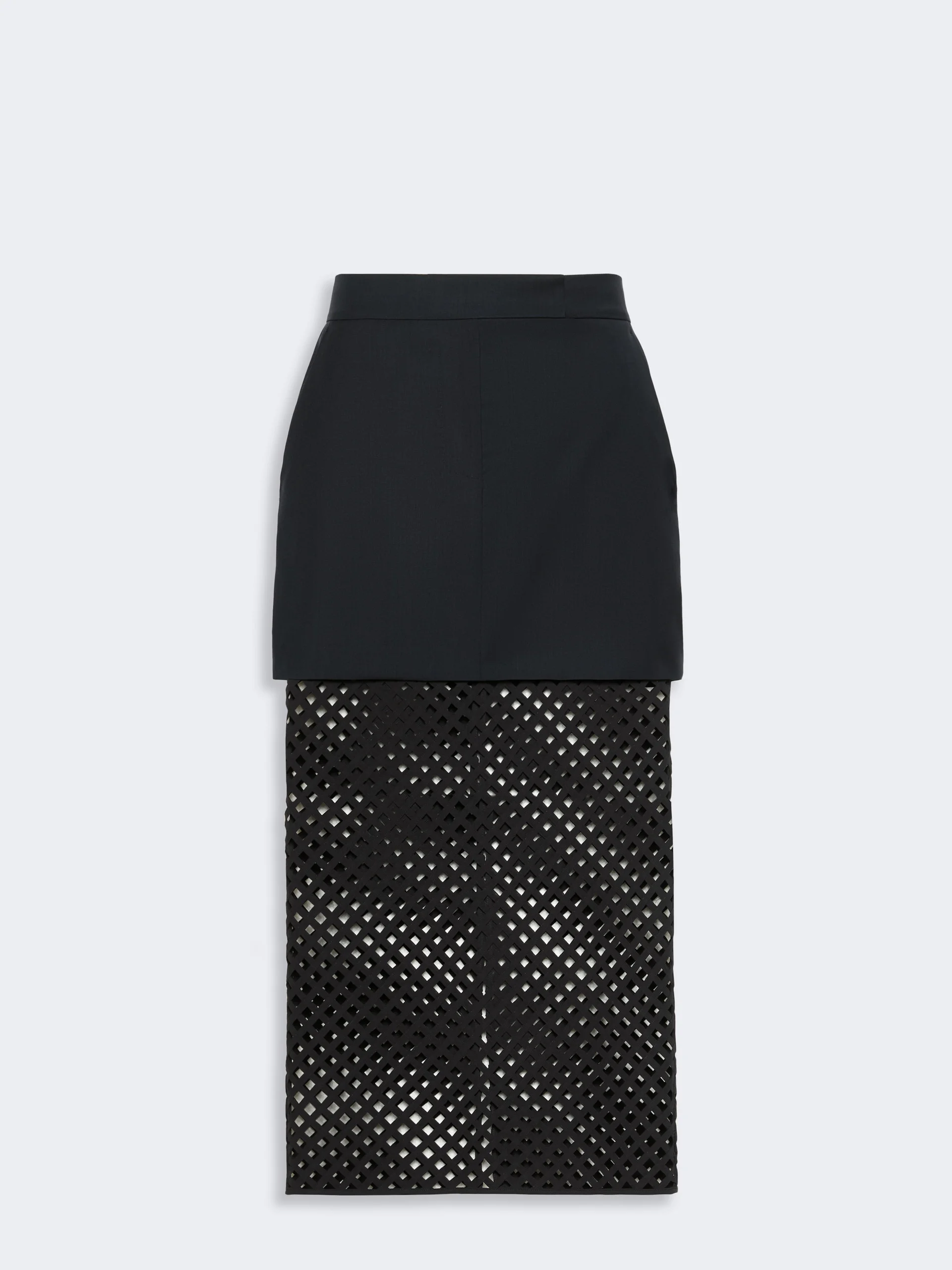 VIALE Woollen cloth pencil skirt - ULTRAMARINE - 1