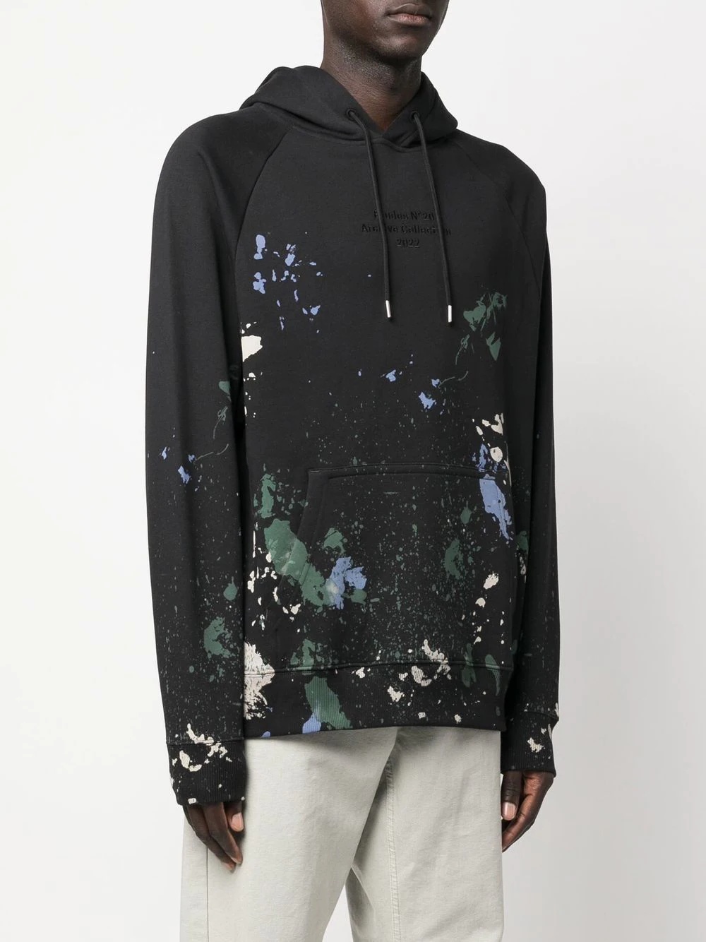 paint splatter detailed hoodie - 3