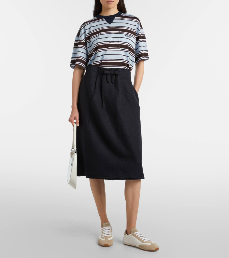 Prada Suede-trimmed leather sneakers outlook