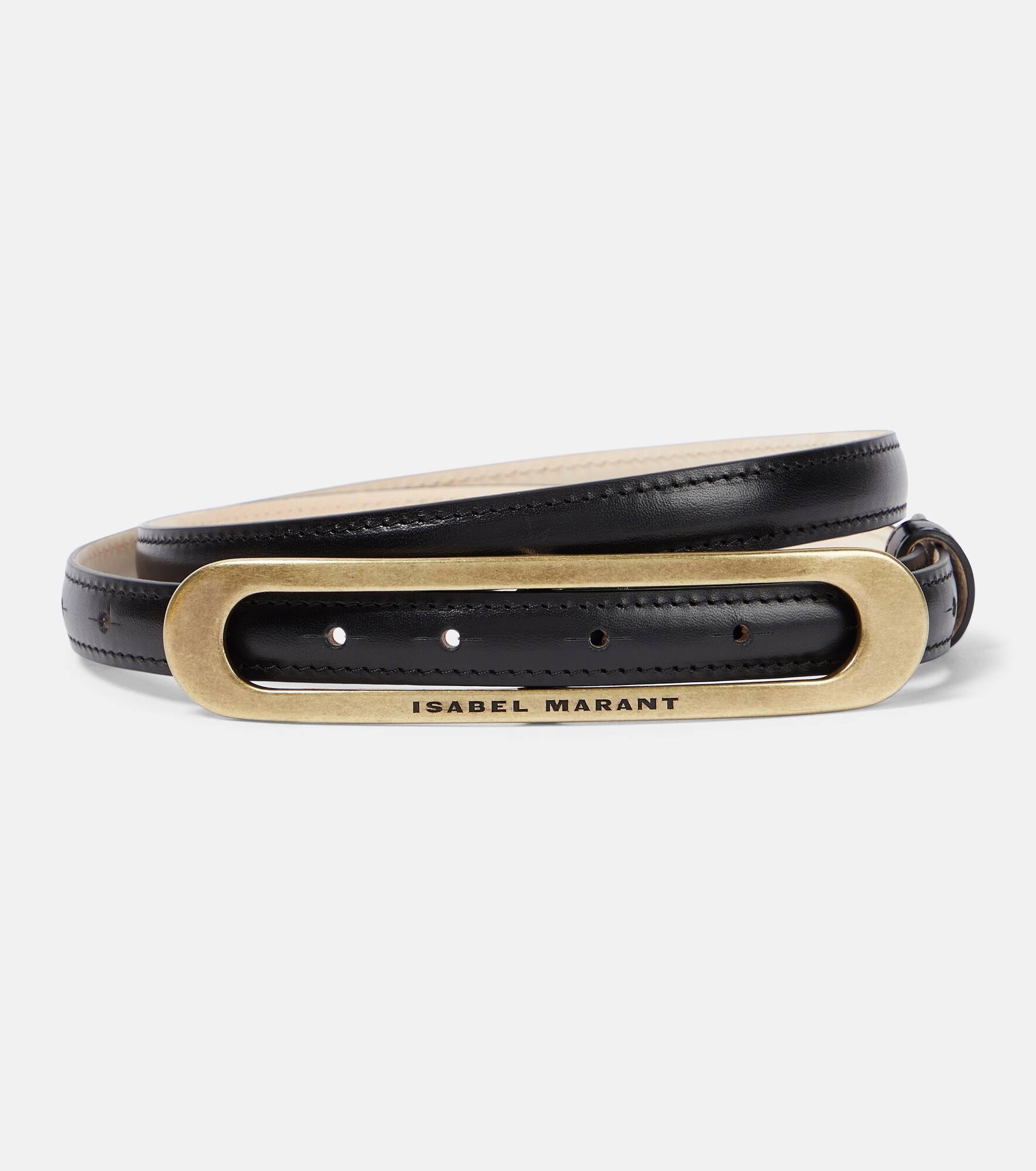 Logo leather belt - 1