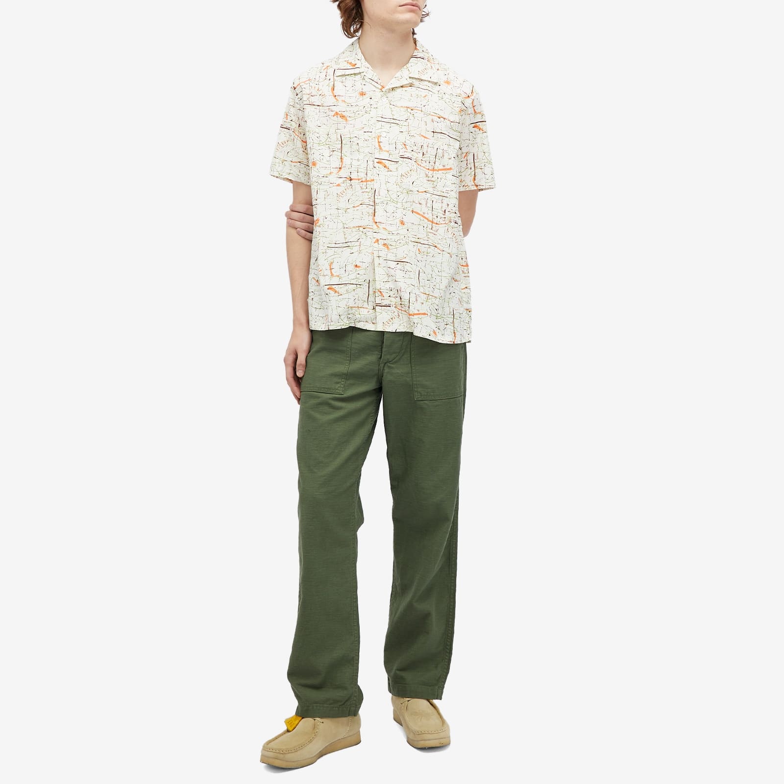 Beams Plus Open Collar Rayon Print Shirt - 4