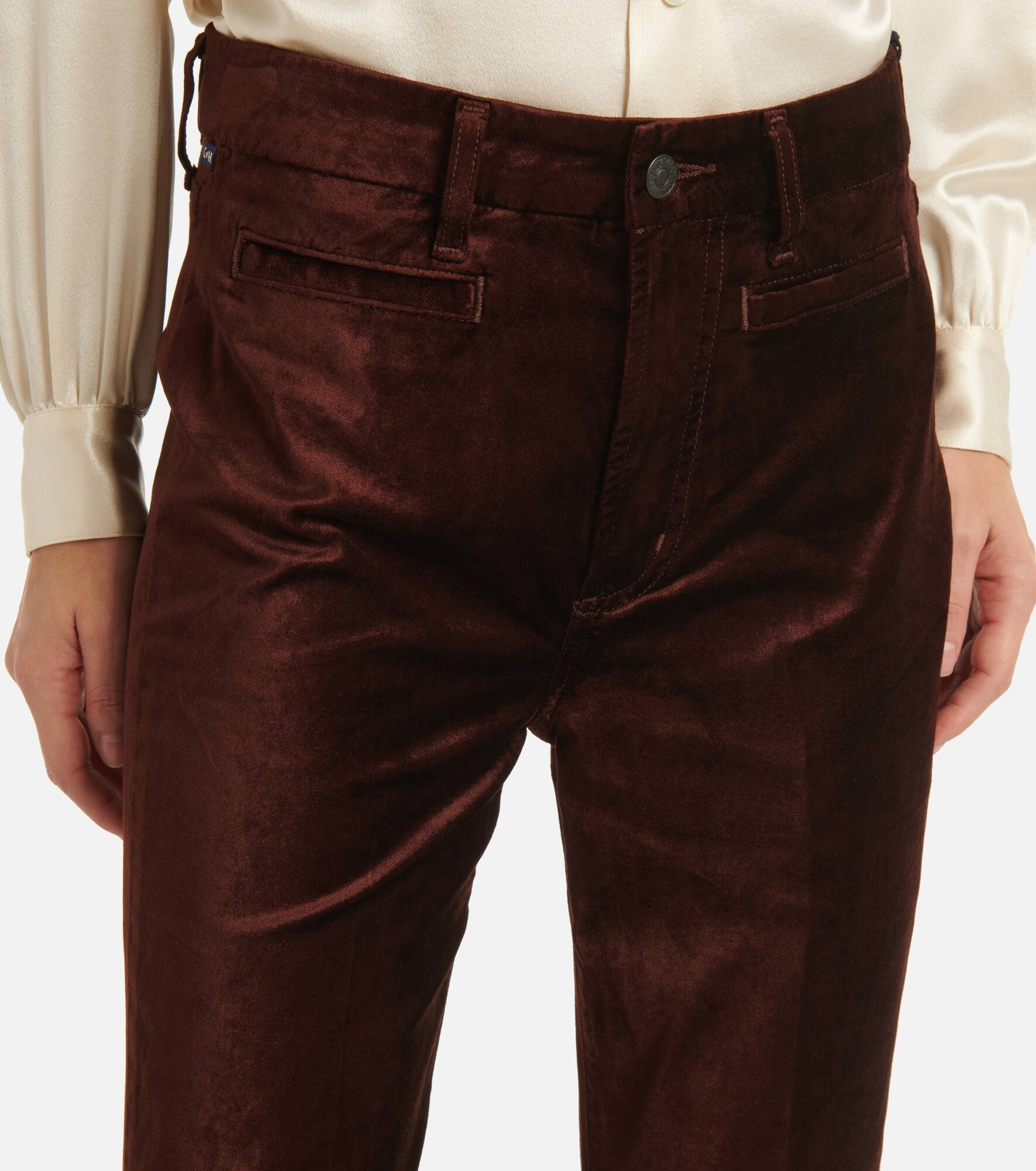 High-rise velvet flared pants - 4