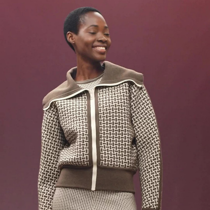 Hermès "Mosaique" knitted zip jacket outlook