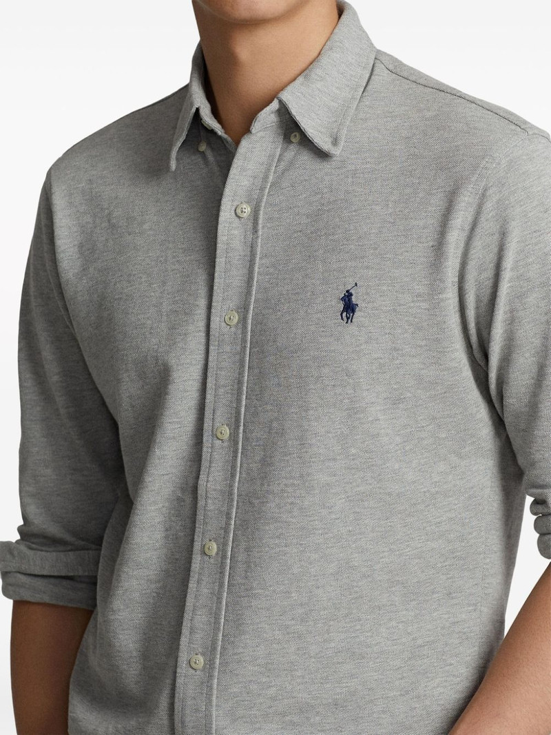 logo embroidered button-down shirt 5