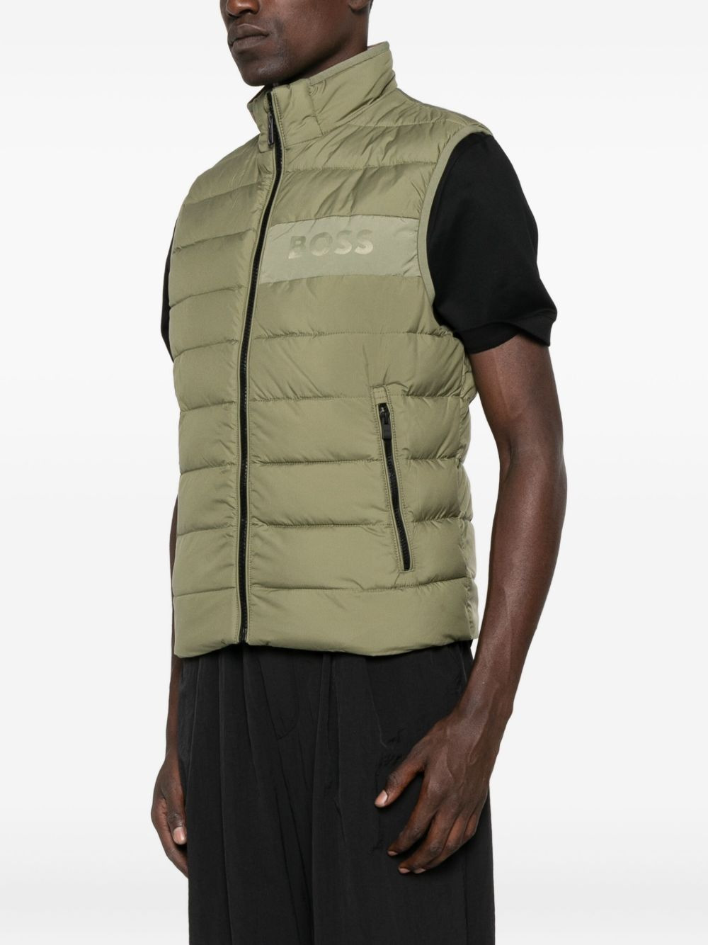 quilted panelled gilet - 3