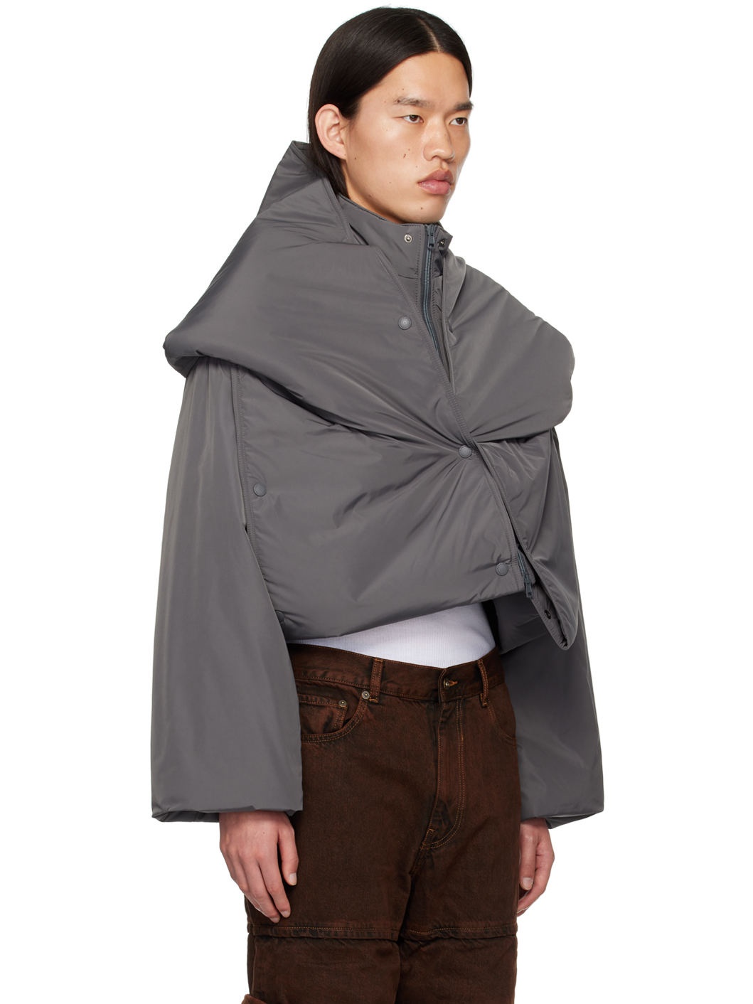 Gray Snap Off Jacket - 2