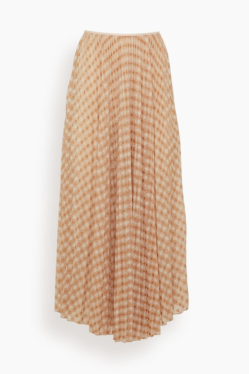 Diamond Jersey Plisse Skirt in Alba 1