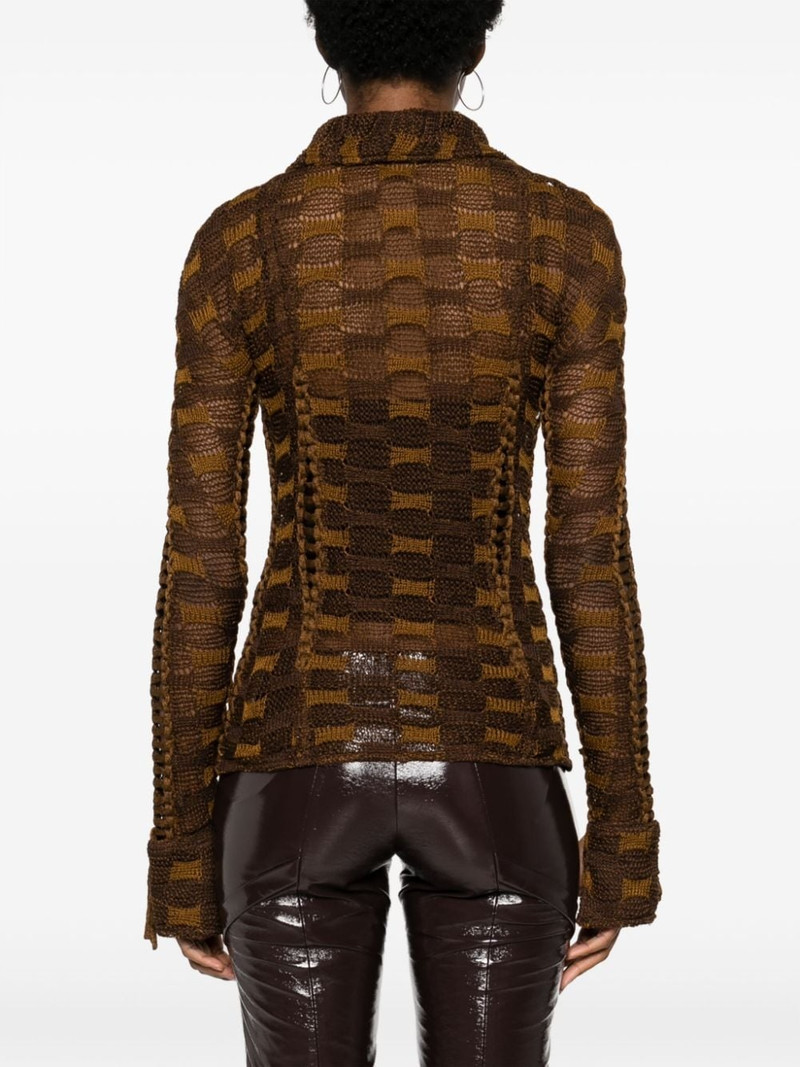 tie-fastening knitted shirt 4