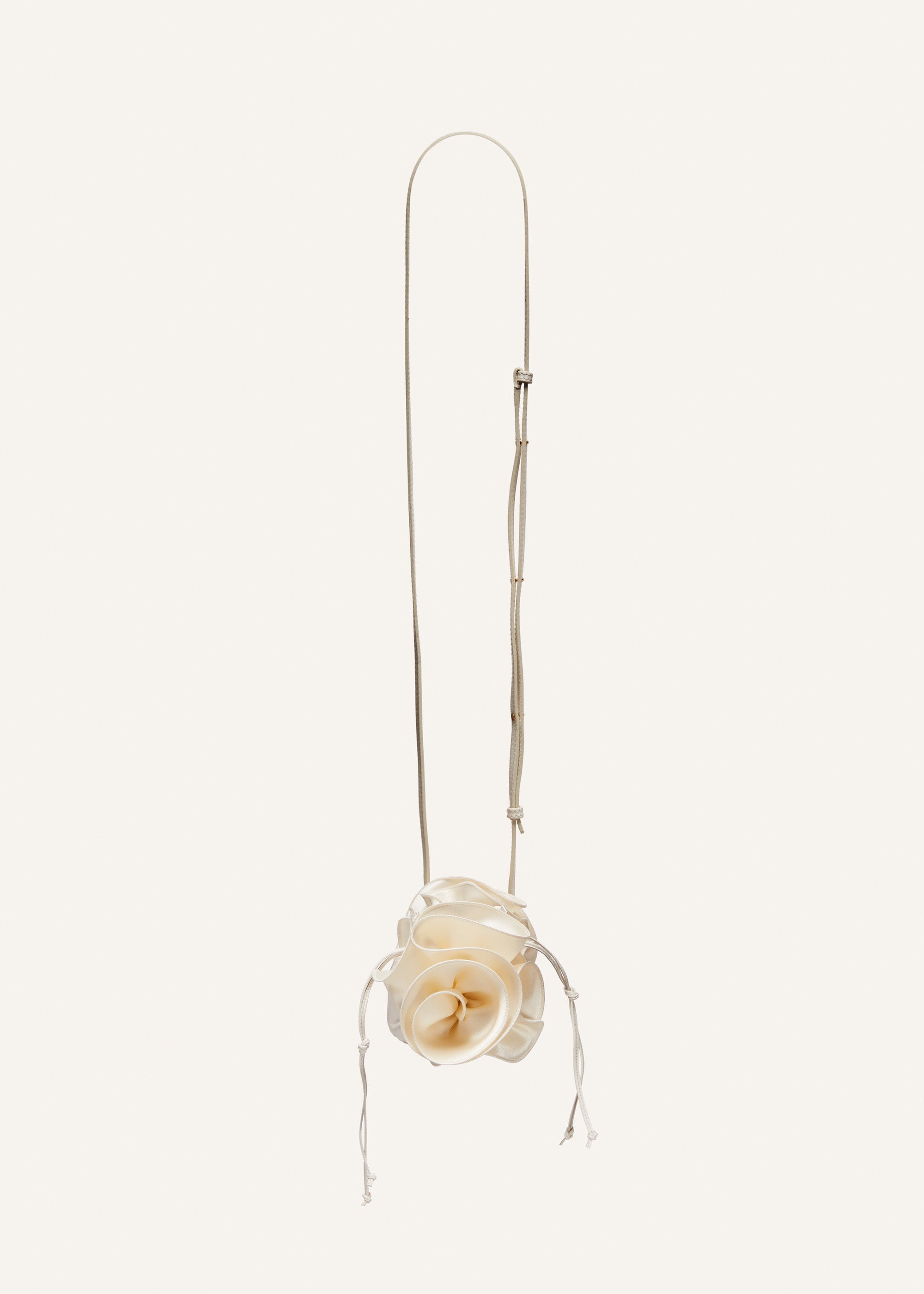Small pearl Magda bag in cream satin - 3