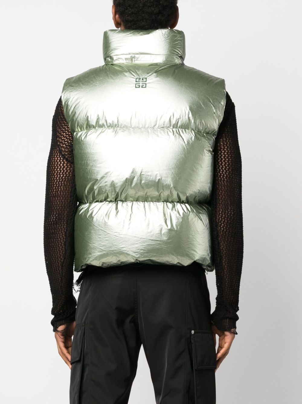 metallic-finish down gilet - 4