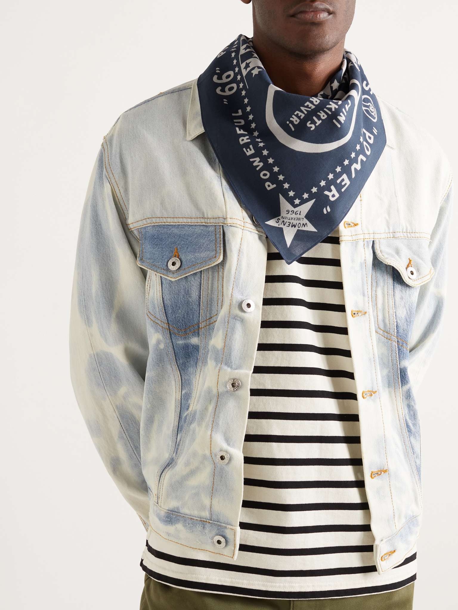 Fastcolor Printed Selvedge Cotton-Voile Bandana - 2