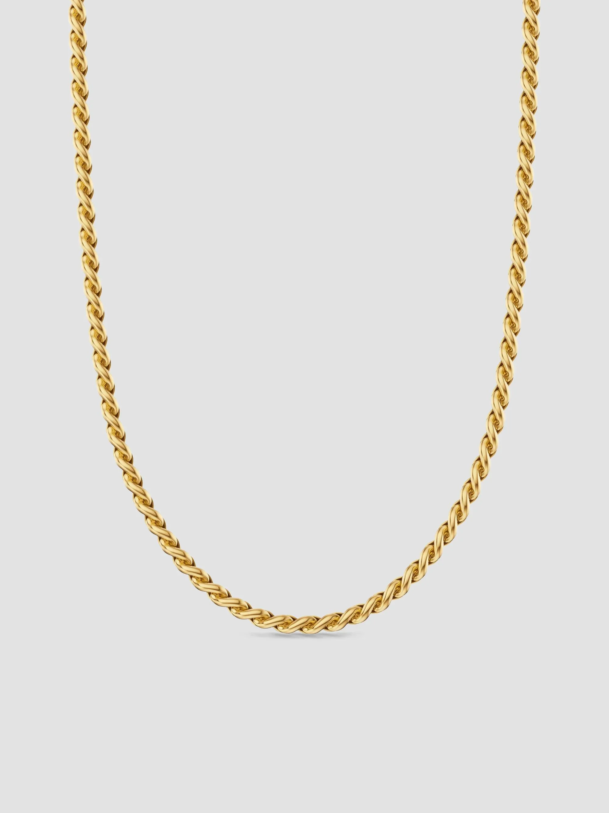 Women's Sculpted Cable Chain Necklace in 18K Yellow Gold, 3.7MM - Gold - 1