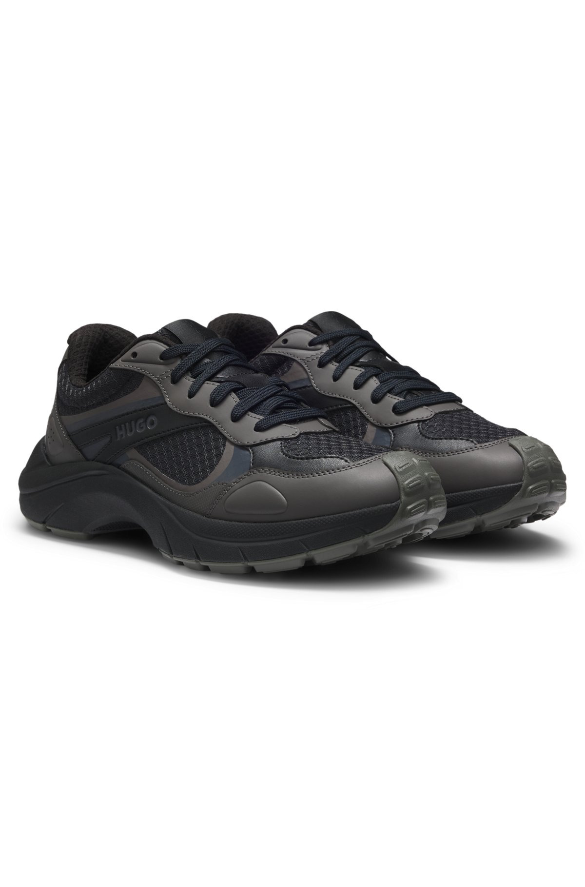 TRAINERS WITH FAUX LEATHER AND MESH - 2