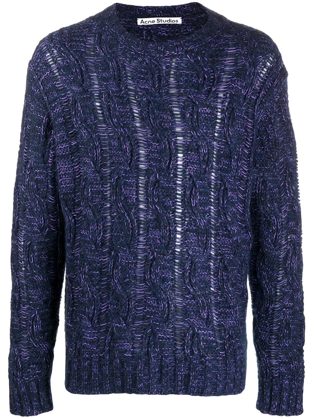 melange cable-knit jumper - 1