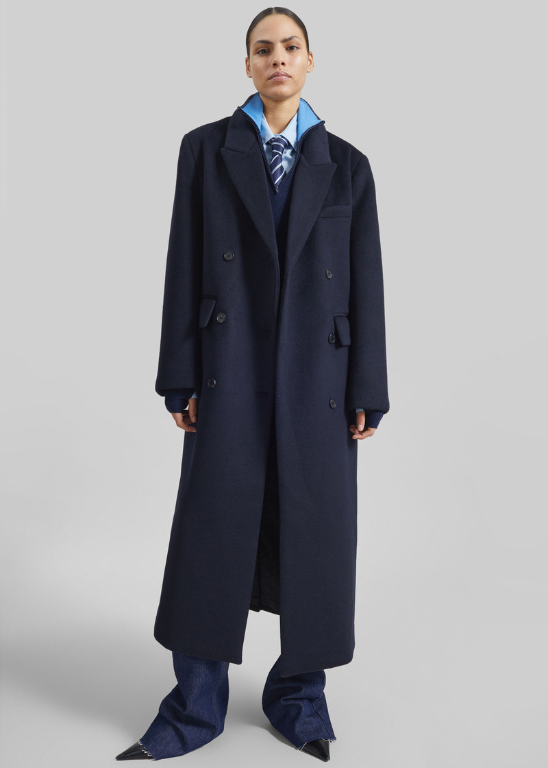 Atlin Wool Double-Breasted Coat - Dark Navy 3