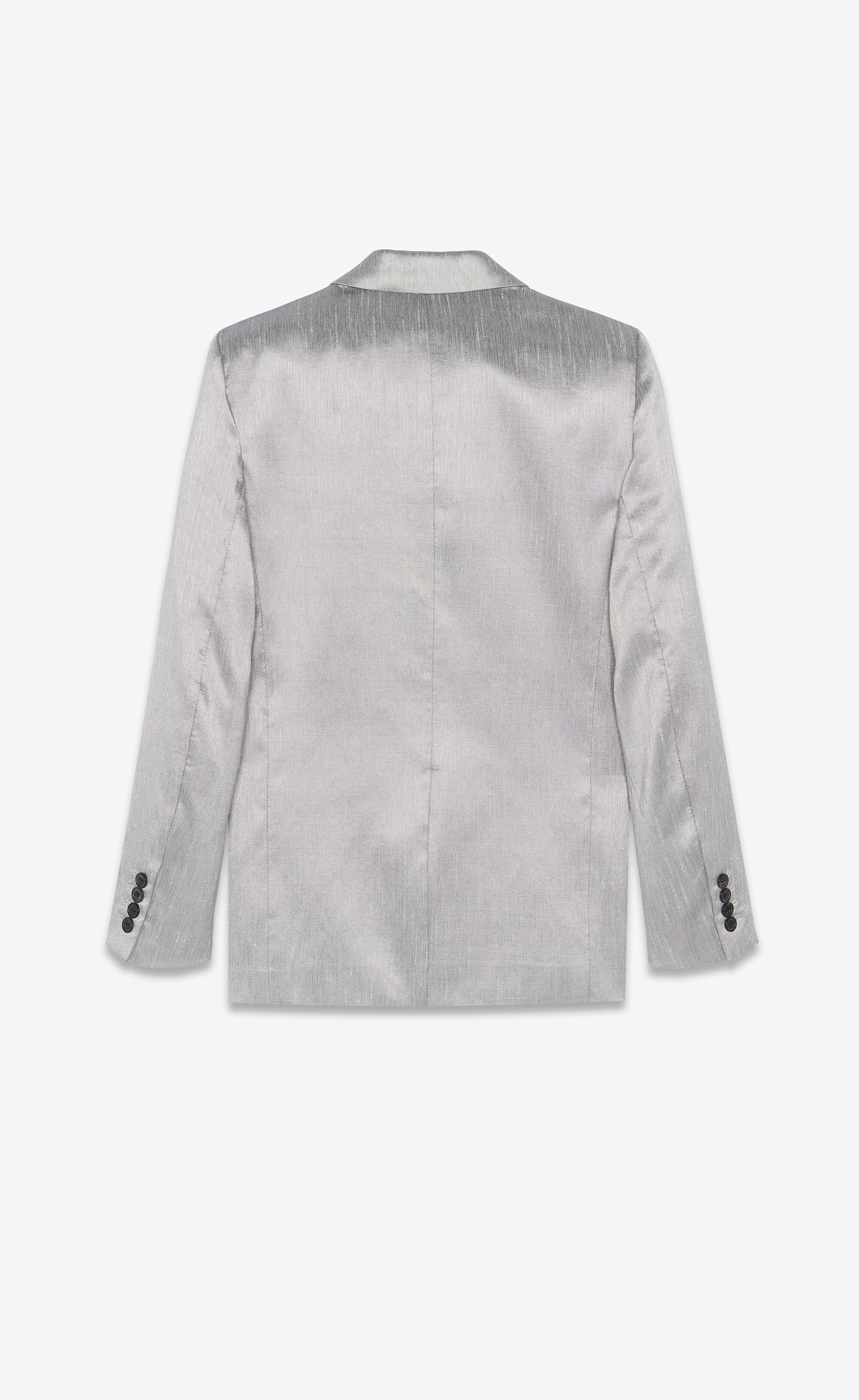fitted single-breasted jacket in silk shantung - 3