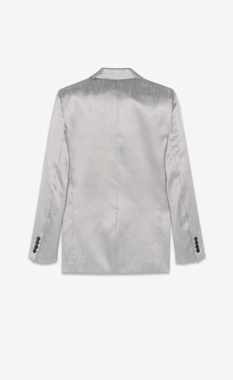 fitted single-breasted jacket in silk shantung 3