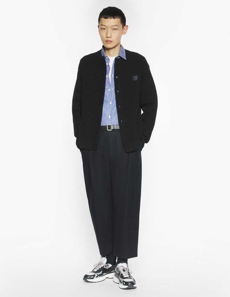 Maison Kitsuné FOX HEAD WOOL RIBBED CARDIGAN outlook