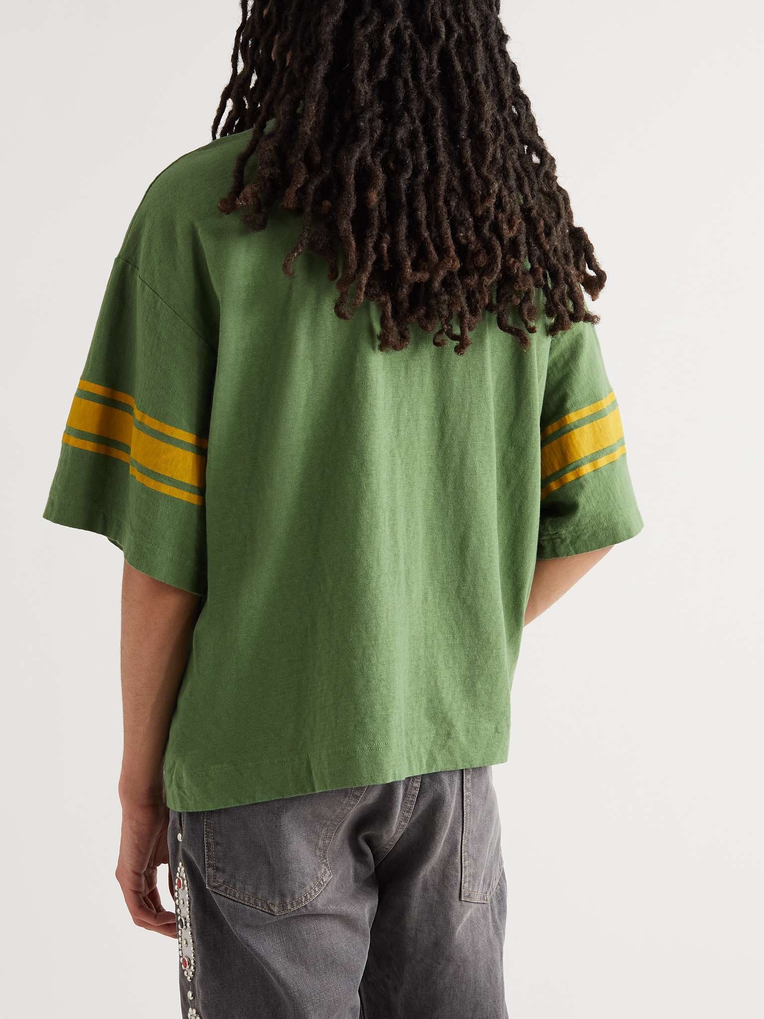 Striped Printed Cotton-Jersey T-Shirt - 4