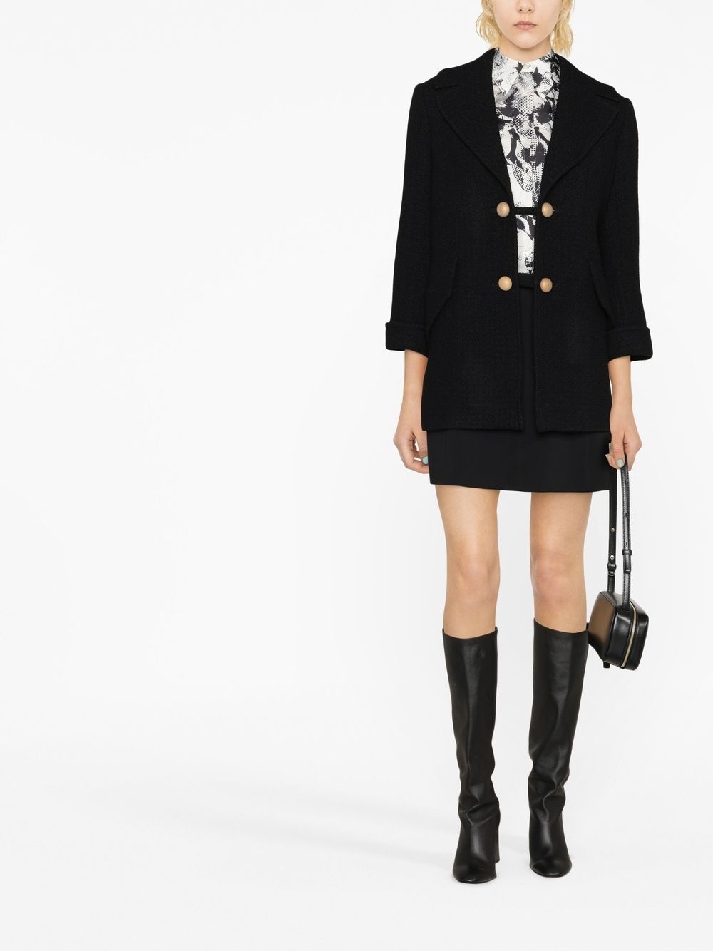 open-front virgin wool coat - 2