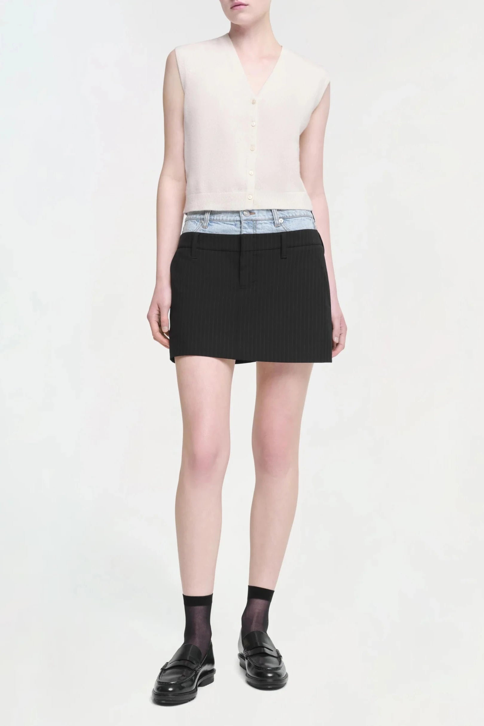Rilee Double waistband combo mini skirt - 2