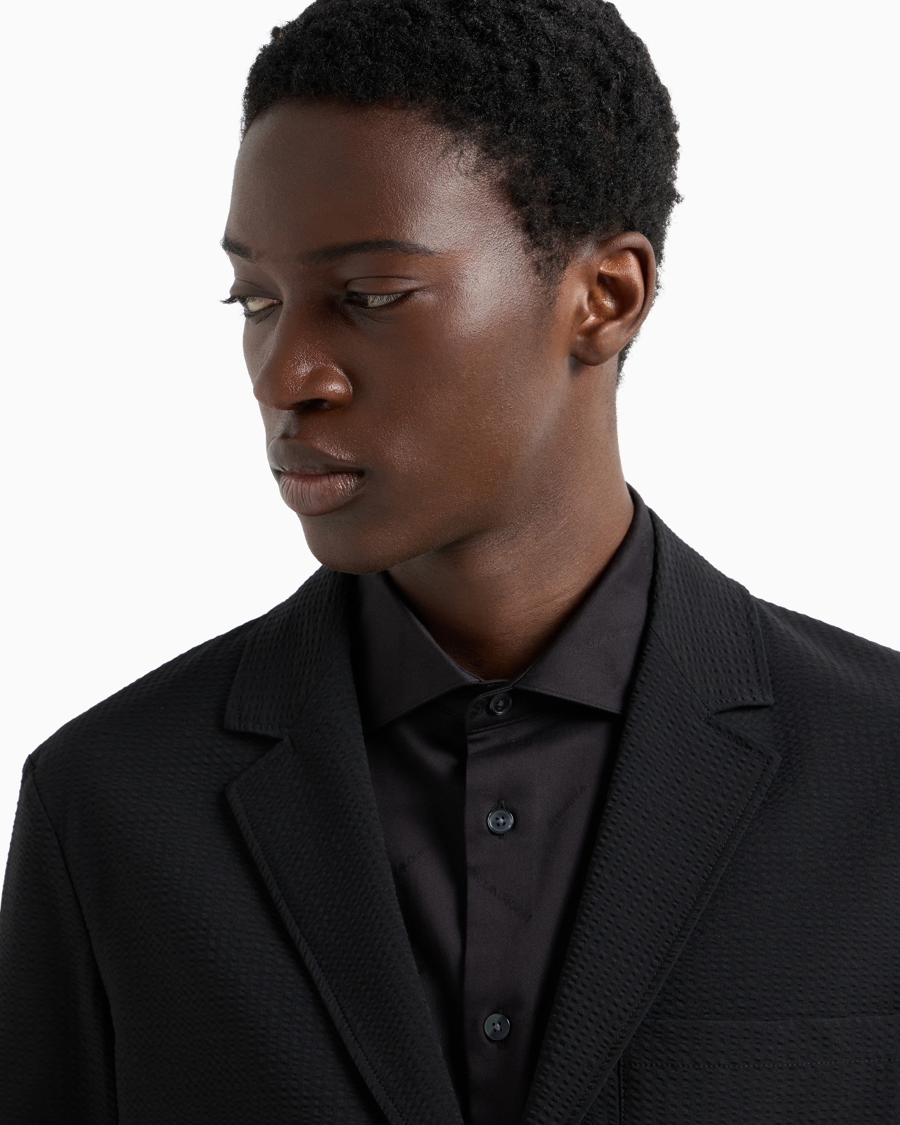Single-breasted jacket in technical seersucker fabric - 5