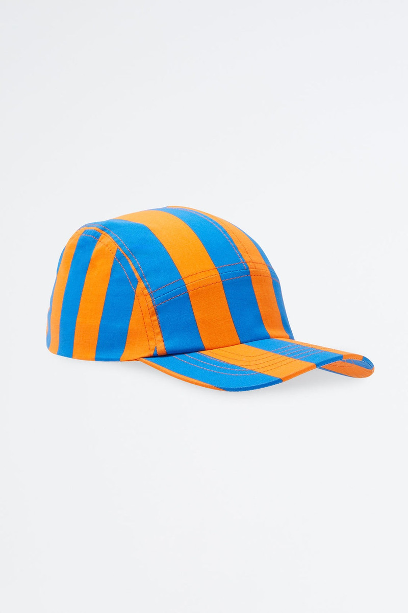 ORANGE & BLUE STRIPED BASEBALL CAP 1
