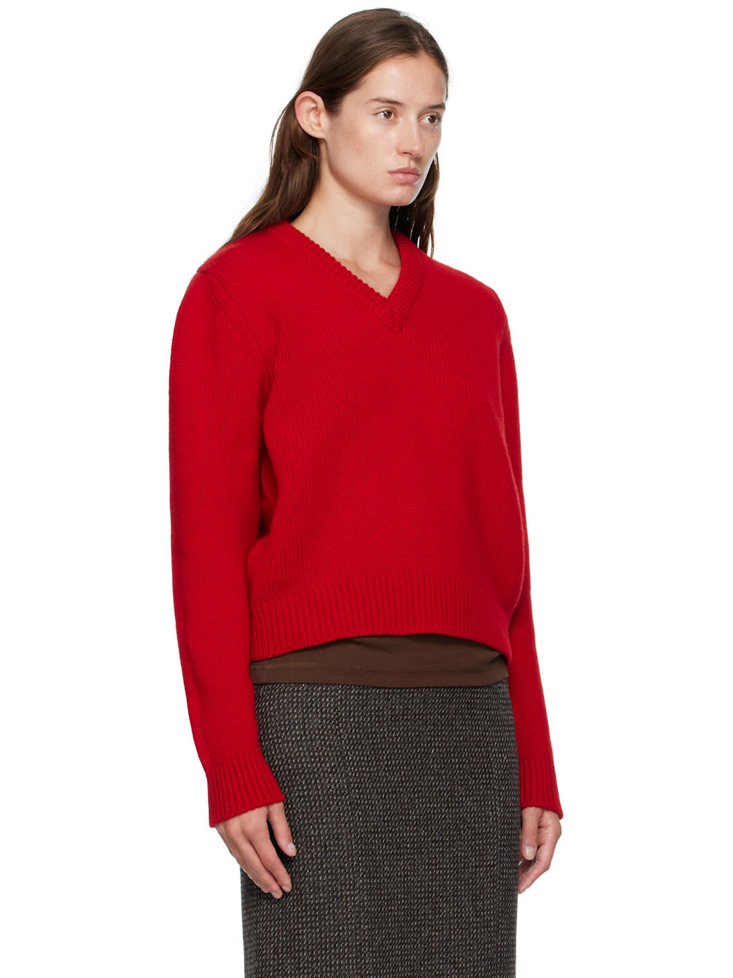 Red Glenn V-Neck Sweater - 2
